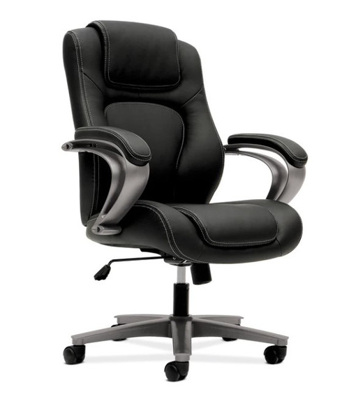 HON Mid-Back Chair, Black Vinyl