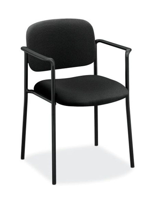 HON "Scatter" Stacking Guest Chair with Arms - Black