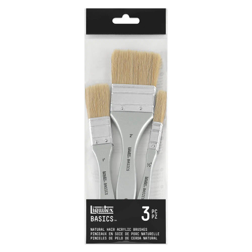 Liquitex Basics Natural Hair Brushes, Set of 3