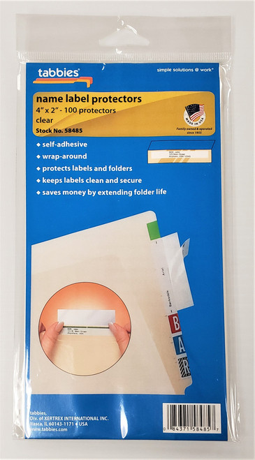Tabbies 4" x 2" Label/File Folder Protector, Clear, Box of 100