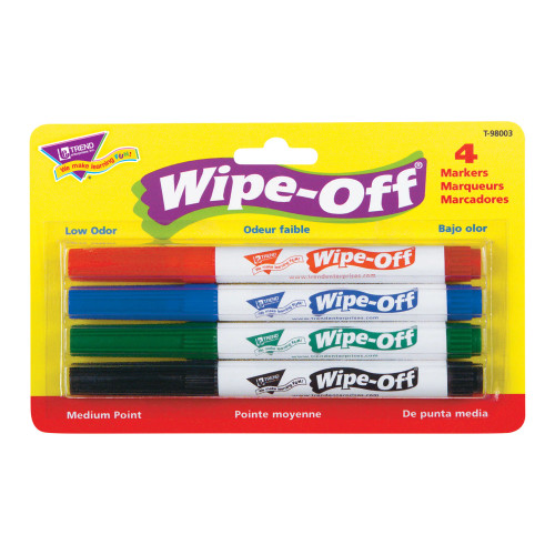 4-Pack Standard Colors Wipe-Off® Markers