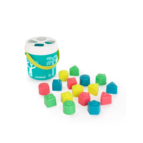 Miniland Feel to Learn: Turquoise Shape Sorting Bucket