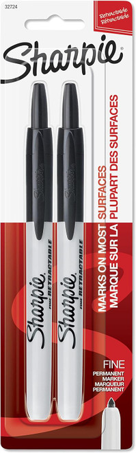 Sharpie Retractable Permanent Markers, Fine Point, 2 Ct