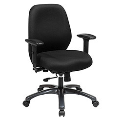 OSP 24hr Ergonomic Task Chair with 2-to-1 Synchro Tilt, Black