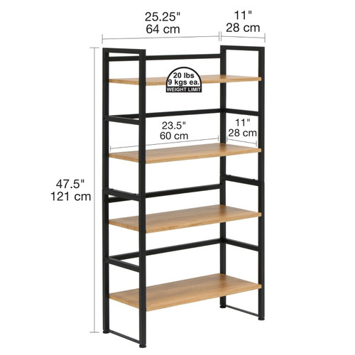 Ashwood 4-Shelf Bookcase