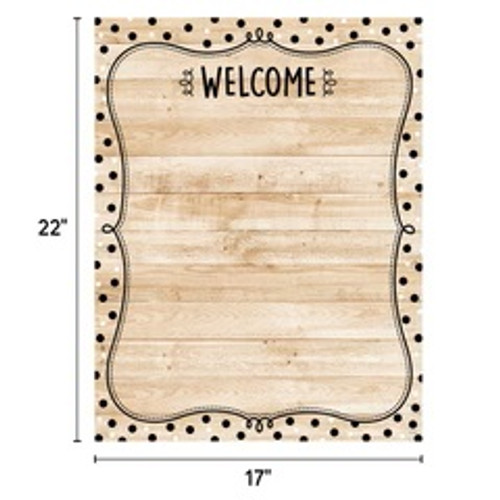 Core Decor Black, White, and Wood Classroom Essentials - Welcome Chart