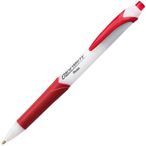 Pentel GlideWrite Retractable Ballpoint Pen, Medium Point (1.0mm), Red
