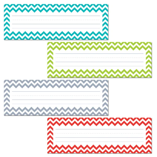 Creative Teaching Press Chevron Solids Name Plates, Assorted Colors, 36 Count