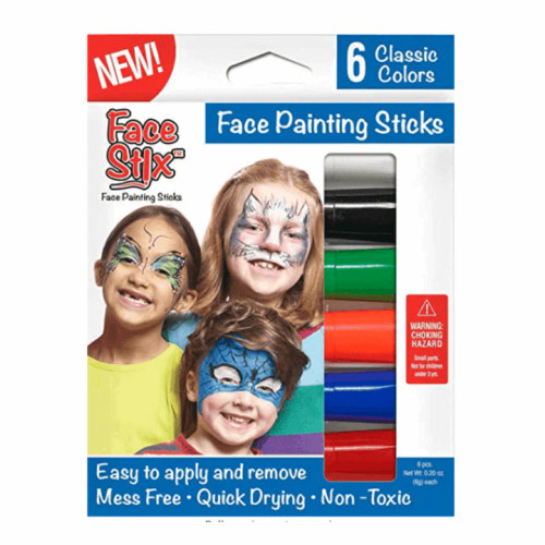 Face Paint Stix, Set of 6 Classic Colors