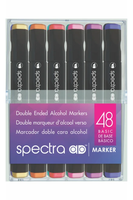 Spectra AD Marker Basic Set, Assorted Colors, 48 Count