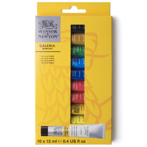 Winsor & Newton Galeria Acrylic Paint Set, 12ml, 10 Count