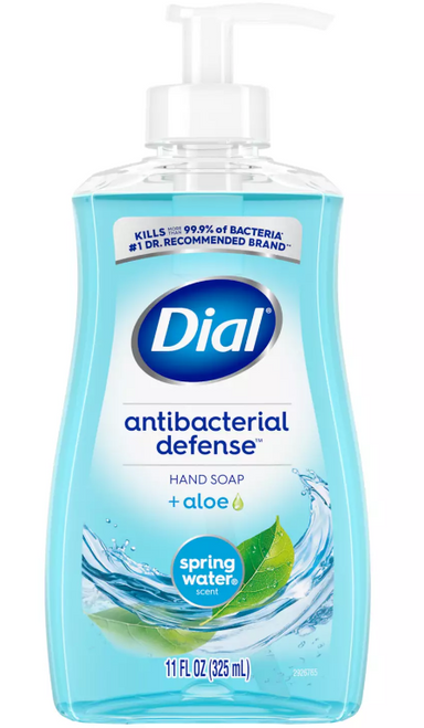 Dial Antibacterial Defense Liquid Hand Soap, 11 fl oz, Spring Water