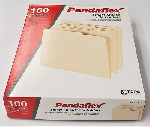 Pendaflex 1/3 Cut Smart Shield Manila Folders, Letter Size (100ct.)