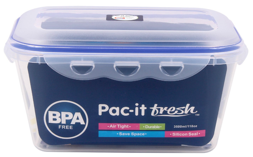 Food Container, Rectangle, 118 oz, Clear
