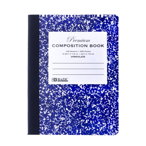 Bazic Unruled Composition Book, 9-3/4" x 7-1/2"