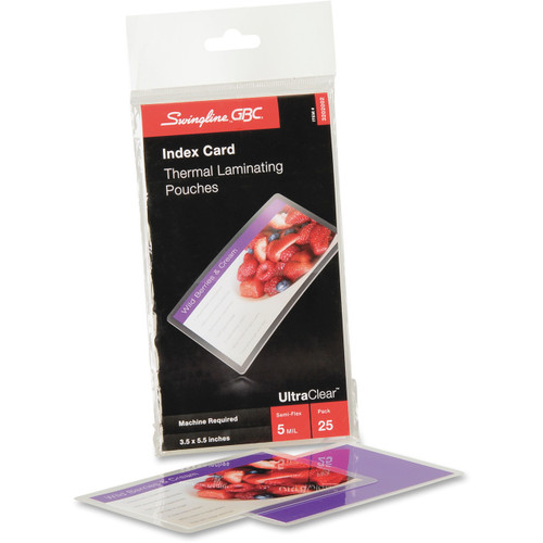 Ultra Clear Thermal Laminating Pouches, Index Card Size, 5-mil (25ct.)