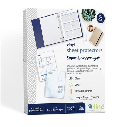 8-1/2" x 11" Clear Super Heavyweight Vinyl Sheet Protectors, 50/BX
