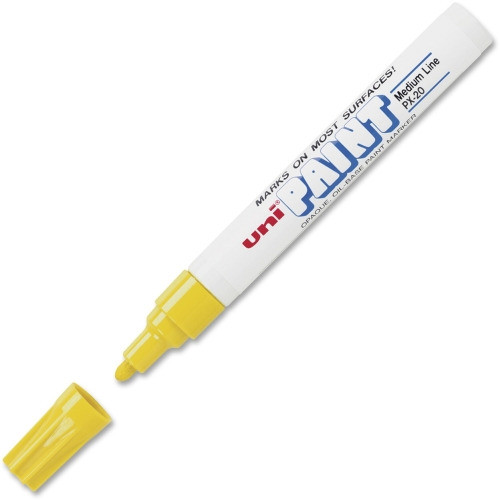 Uni Paint PX-20 Oil Based Paint Marker, Medium Point, Yellow, 12 Count