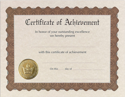 Certificate of Achievement, Foil Embossed, 8-1/2" x 11"