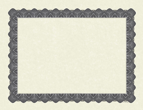 Blank Certificate, Metallic Silver, 8-1/2" x 11"