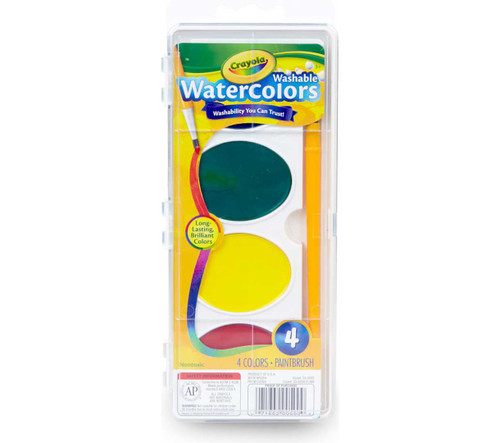 Crayola Jumbo Washable Watercolors, Assorted Colors, 4 Count