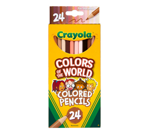 Crayola Colors of the World Skin Tone Colored Pencils, Assorted Colors, 24 Count