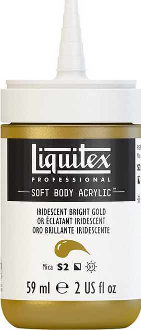 Soft Body Acrylic Paint, 2 oz, Iridescent Bright Gold