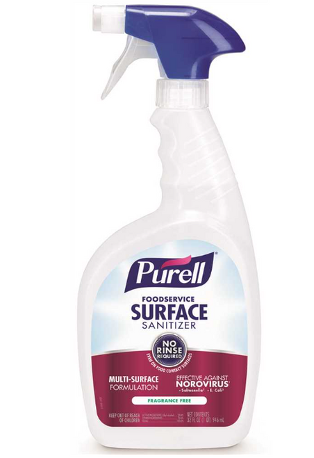 Gojo Purell Foodservice Surface Sanitizer Spray, 32oz, Fragrance Free
