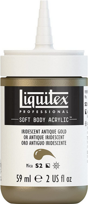 Soft Body Acrylic Paint, 2 oz, Iridescent Antique Gold