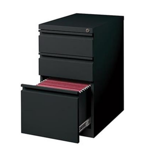 HIRSH "HL10000" Series 3 Drawer Mobile File - Black