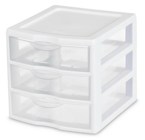 Small 3 Drawer Unit, White