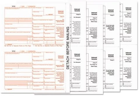 1099-INT 5-Part Tax Forms 2024