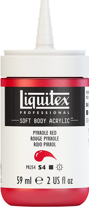 Soft Body Acrylic Paint, 2 oz, Pyrrole Red