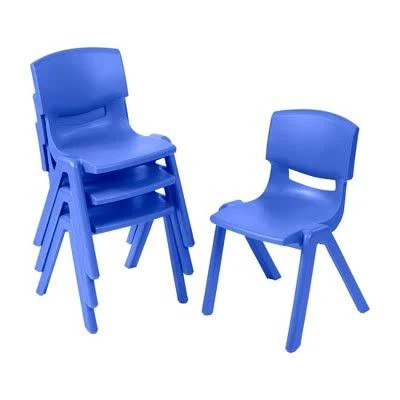 18" PLASTIC STACK CHAIR - BLUE