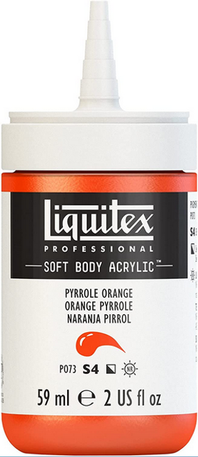 Soft Body Acrylic Paint, 2 oz, Pyrrole Orange