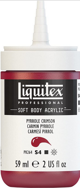 Soft Body Acrylic Paint, 2 oz, Pyrrole Crimson