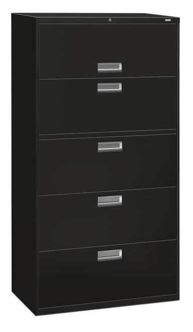 HON "600" Series BRIGADE 5 Drawer Lateral File 42"W - Black