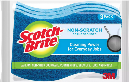 Scotch-Brite Non-Scratch Scrub Sponge, 3/Pack