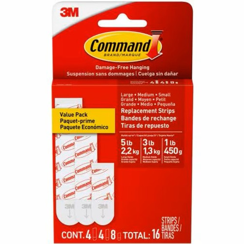 Command Strip Assorted Refills 16Pk