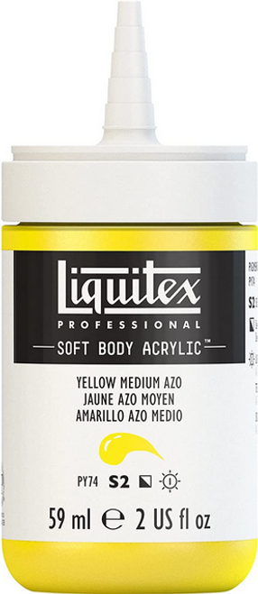 Soft Body Acrylic Paint, 2 oz, Yellow Medium Azo