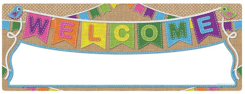 ASH91903 - Smart Poly Welcome Banner Burlap Stitched