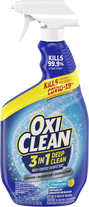 OxiClean 3-in-1 Deep Clean Multi-Purpose Disinfectant Spray, 30oz