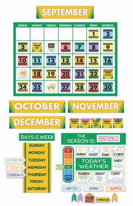 Crayola Calendar Bulletin Board Set, 99 Count