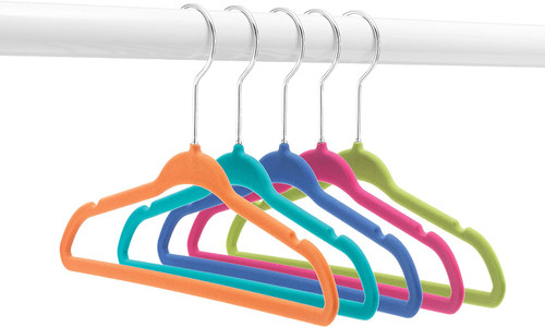 Whitmor Spacemaker Kids Hangers, Assorted Colors, 5 Count