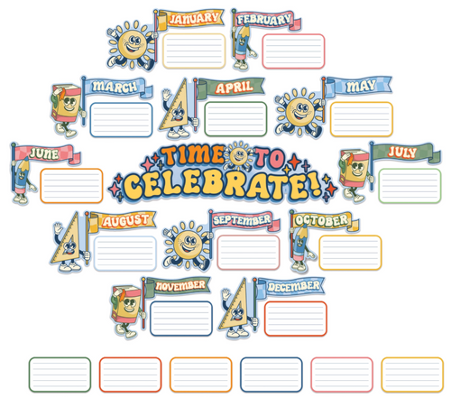 S'Cool Era Celebratory Mini Bulletin Board Set, 31 Count