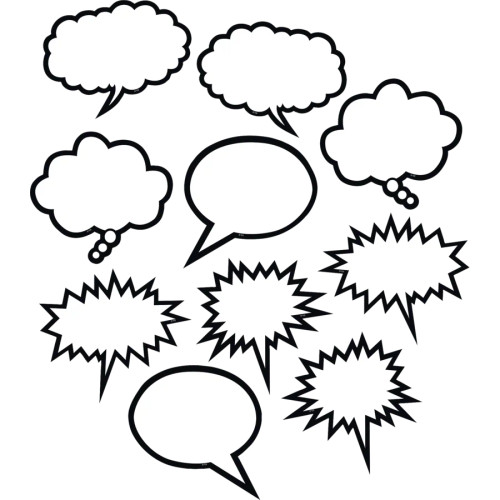 TCR5592 - Black and White Speech/Thought Bubbles Accents