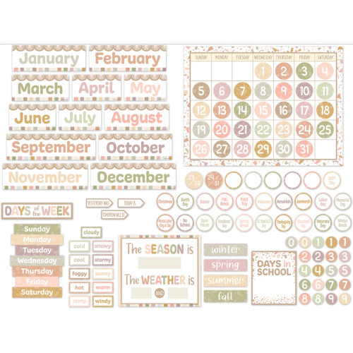 TCR7201 - Terrazzo Tones Calendar Bulletin Board Set