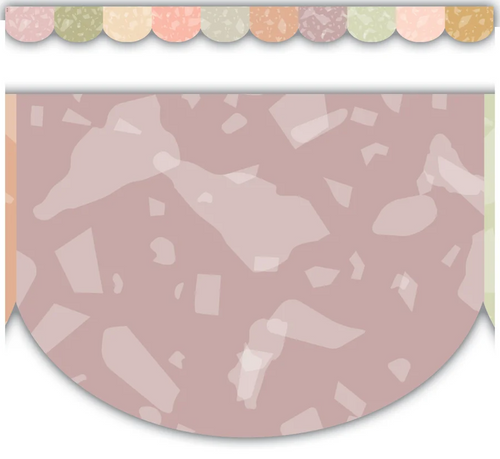 TCR7214 - Terrazzo Tones Scalloped Die-Cut Border Trim