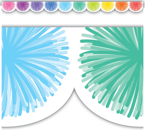 TCR6919 - Colorful Poms Scalloped Die-Cut Border Trim