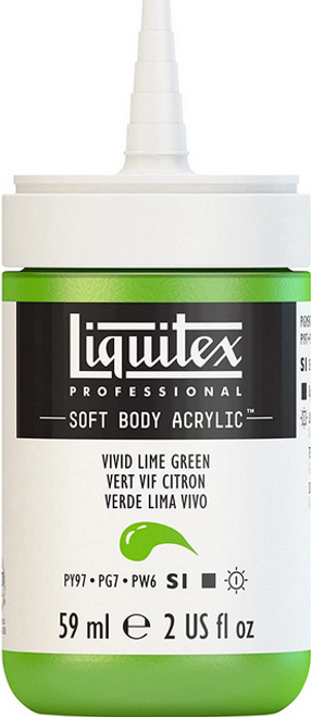 Soft Body Acrylic Paint, 2 oz, Vivid Lime Green